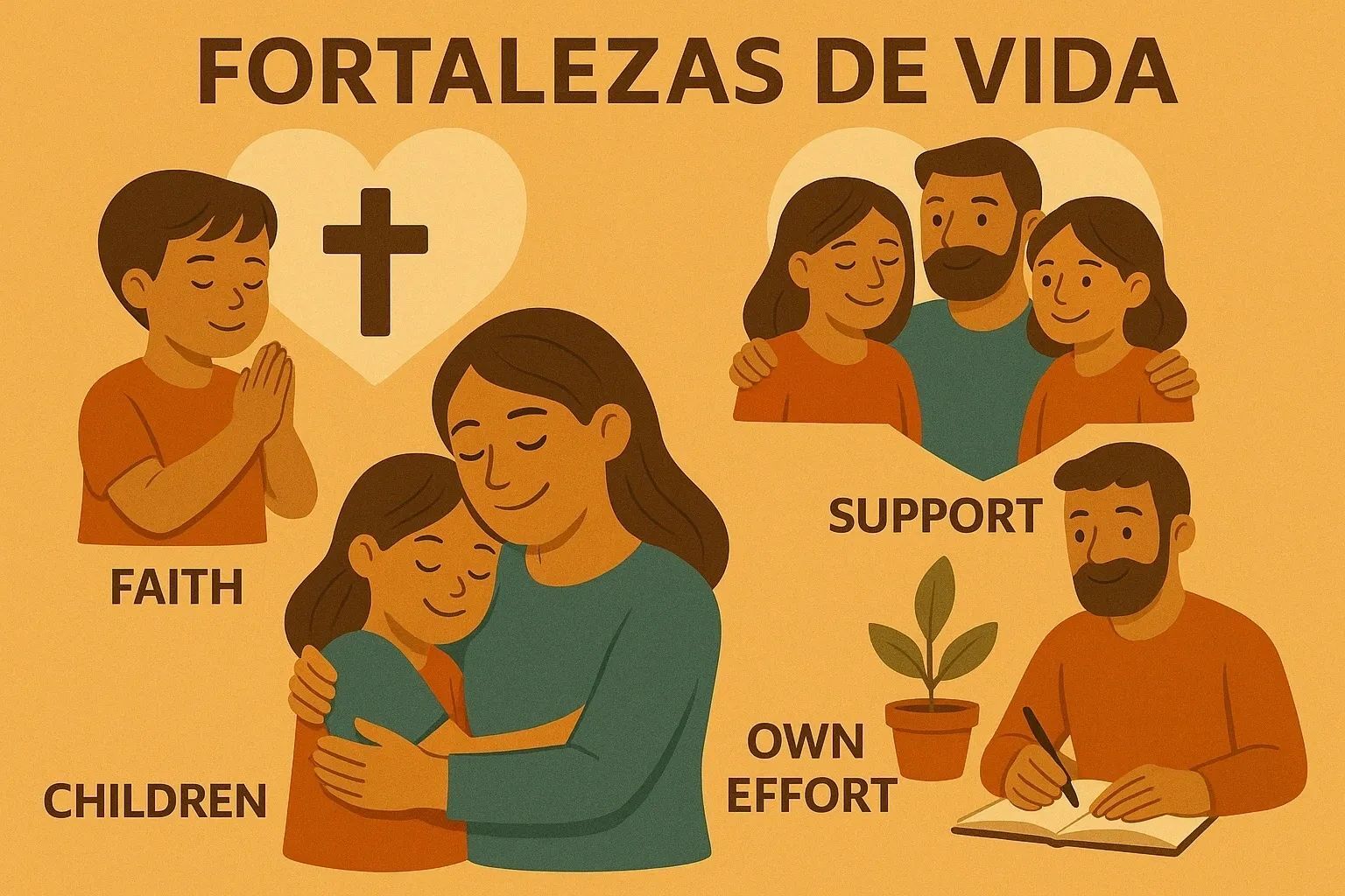 Fortalezas de Vida: Fe, Apoyo, Hijos, Esfuerzo propio